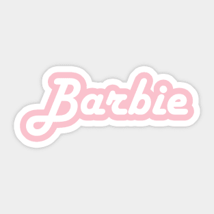 Barbie - White & Pink logo Sticker